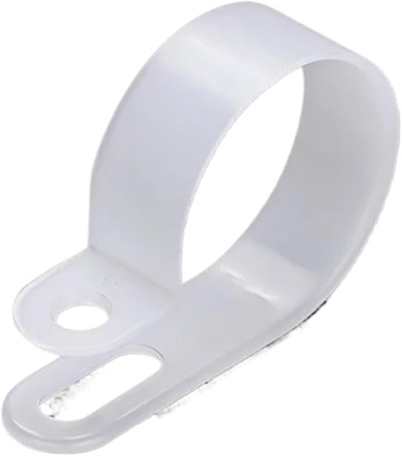 Nylon Cable Hose Fastener Clips 100 Pcs R Type 16MM For Wire Management - Image 1