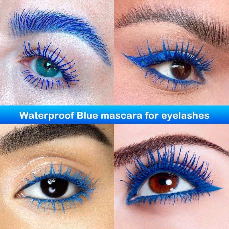 Maydear Blue Waterproof Mascara for Eyelashes - Long Lasting Smudgeproof Color for Women, Fast Dry Lengthening Eye Makeup for Party and Stage Use - Image 5