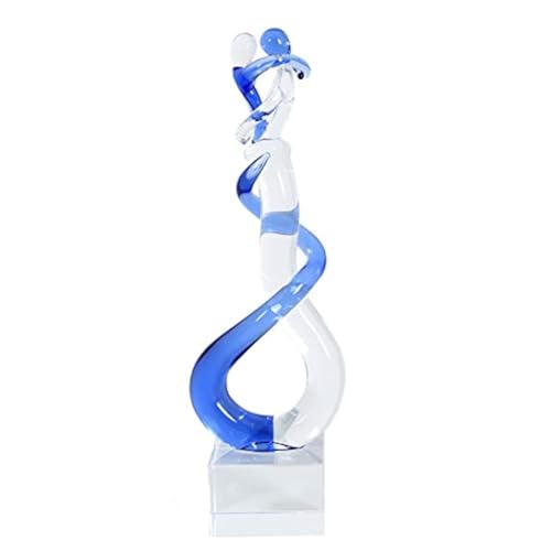 EUSTUMA Hand Blown Glass Couple FigurineHandcrafted Couples Sculpture Wedding Anniversary and Valentines Day GiftArt Sculpture Collection for Birthday GiftAffectionate Hug