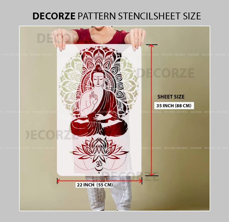 DECORZE Buddha Wall Art,Buddha Stencils,Buddha Art,Budda Stencil For Painting,Buddha Paiting On Wall,Buddha Designs On Walls Dbs-0111 - Image 2
