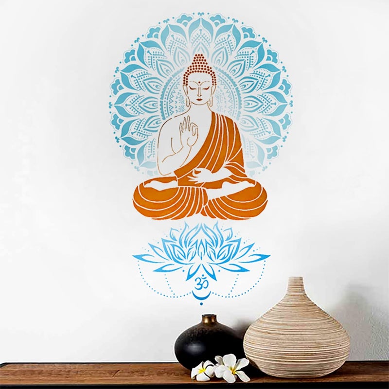 DECORZE Buddha Wall Art,Buddha Stencils,Buddha Art,Budda Stencil For Painting,Buddha Paiting On Wall,Buddha Designs On Walls Dbs-0111 - Image 1
