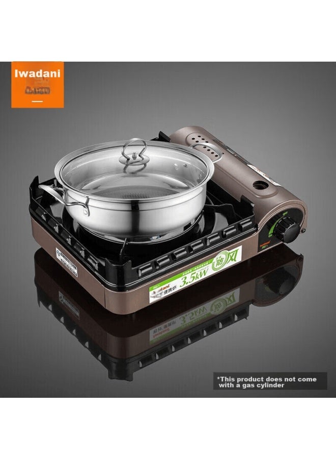 Iwatani Portable Cassette Stove, Self-driving Tour Outdoor Windproof Gas Stove, Zkz-2f + Soup Pot Set - Image 1