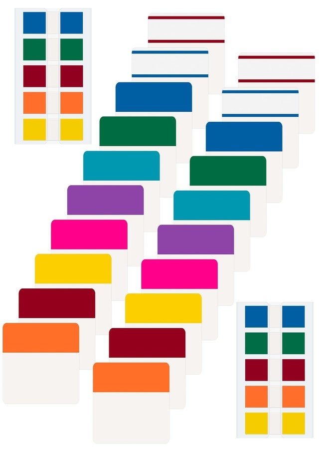 BukSuk 600 Pieces Tabs 2'' Sticky Tabs, Writable and Repositionable File Tabs Flags Colored Page Markers Labels for Reading Notes, Books and Classify Files, 22 Sets 10 Colors - Image 1