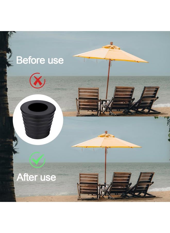 SAVITA Patio Table Umbrella Hole Ring, Silicone Black Table Umbrella Hole Plug Cone with Transparent Umbrella Hole Ring Fits Parasol Poles 1.5 inch in Diameter or Smaller  - Image 4
