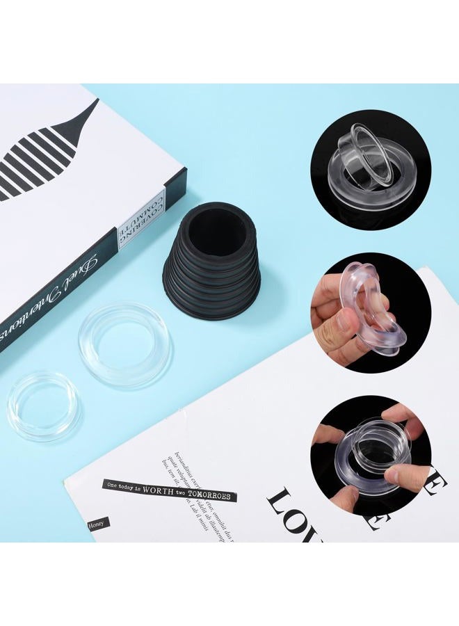SAVITA Patio Table Umbrella Hole Ring, Silicone Black Table Umbrella Hole Plug Cone with Transparent Umbrella Hole Ring Fits Parasol Poles 1.5 inch in Diameter or Smaller  - Image 3