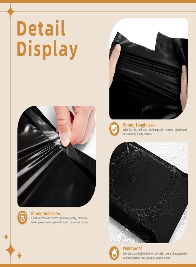فاخر أكياس شحن كبيرة الحجم من البولي إيثيلين من Fuxury، مقاس 24 × 36 بوصة، 25 قطعة، أكياس شحن كبيرة جدًا للملابس، مغلفات شحن لاصقة قوية لموردي الشركات الصغيرة، مغلفات شحن مقاومة للماء، مغلفات بريدية من البولي إيثيلين بسماكة 2.5 مل، لون أسود - Image 3