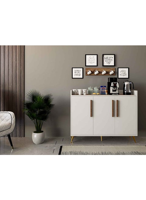 White and brown coffee cupboard - RC07 40x120x97 cm