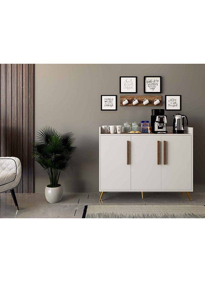 White and brown coffee cupboard - RC07 40x120x97 cm