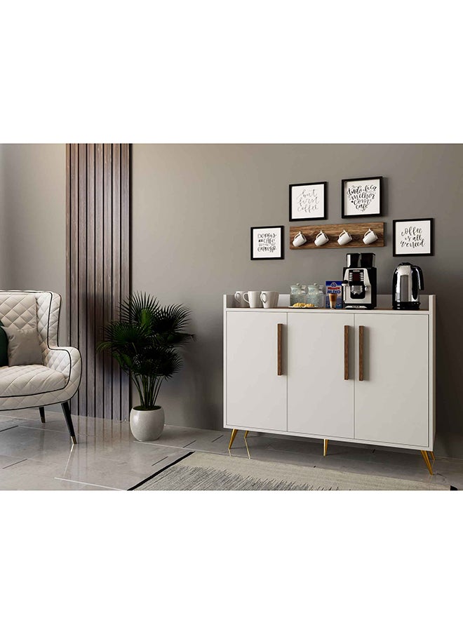 White and brown coffee cupboard - RC07 40x120x97 cm