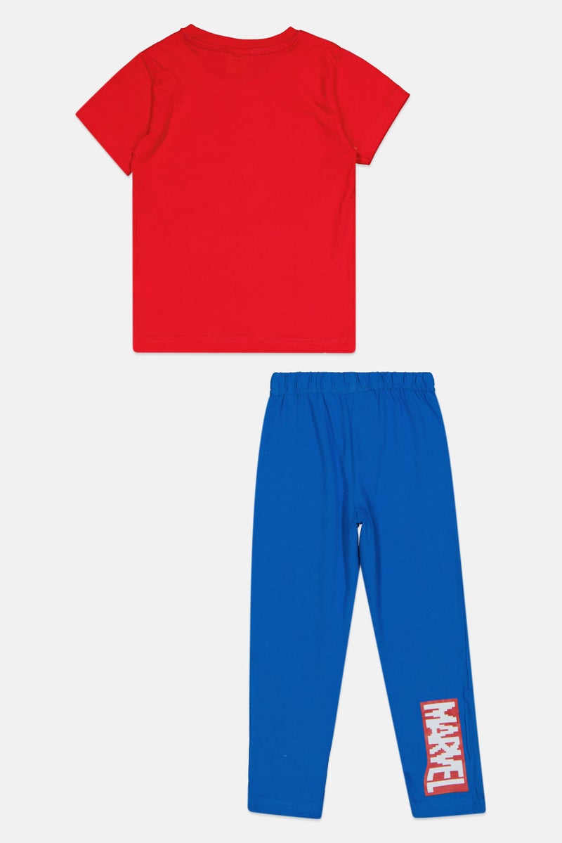 MARVEL Toddlers Boy 2 Pieces Graphic Print Top And Bottom Shorts Sleepwear  Set, Multicolor - Image 2