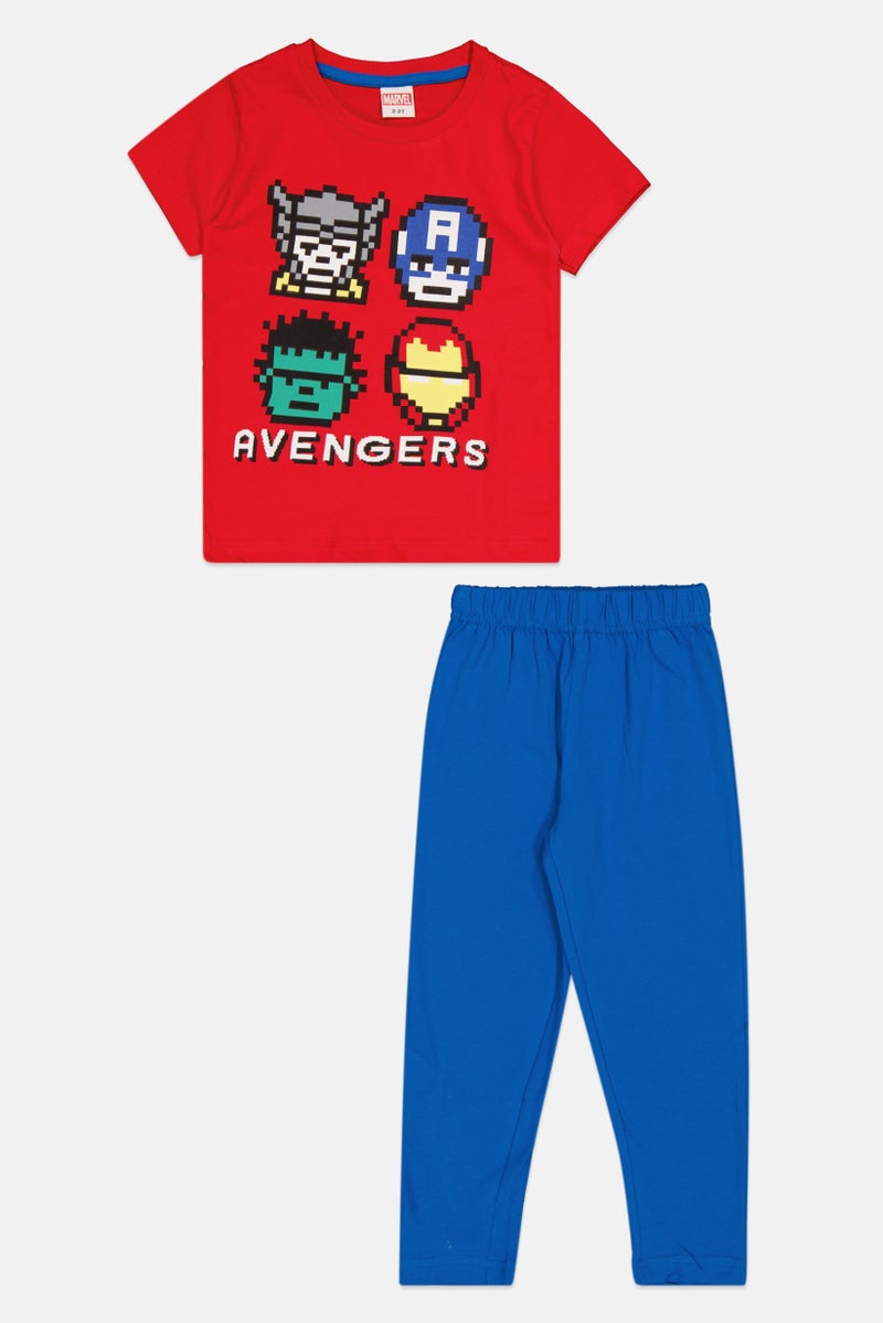 MARVEL Toddlers Boy 2 Pieces Graphic Print Top And Bottom Shorts Sleepwear  Set, Multicolor - Image 1