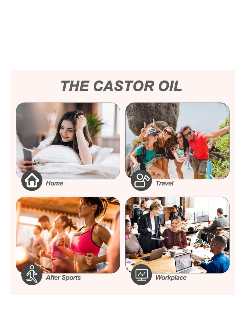 SOLARAE Organic Castor Oil Pack for Knee Relief, Waterproof Design for Joints, Enhances Blood Circulation, Eases Muscle Pain, Reusable with Laundry Storage Bags. - Image 5