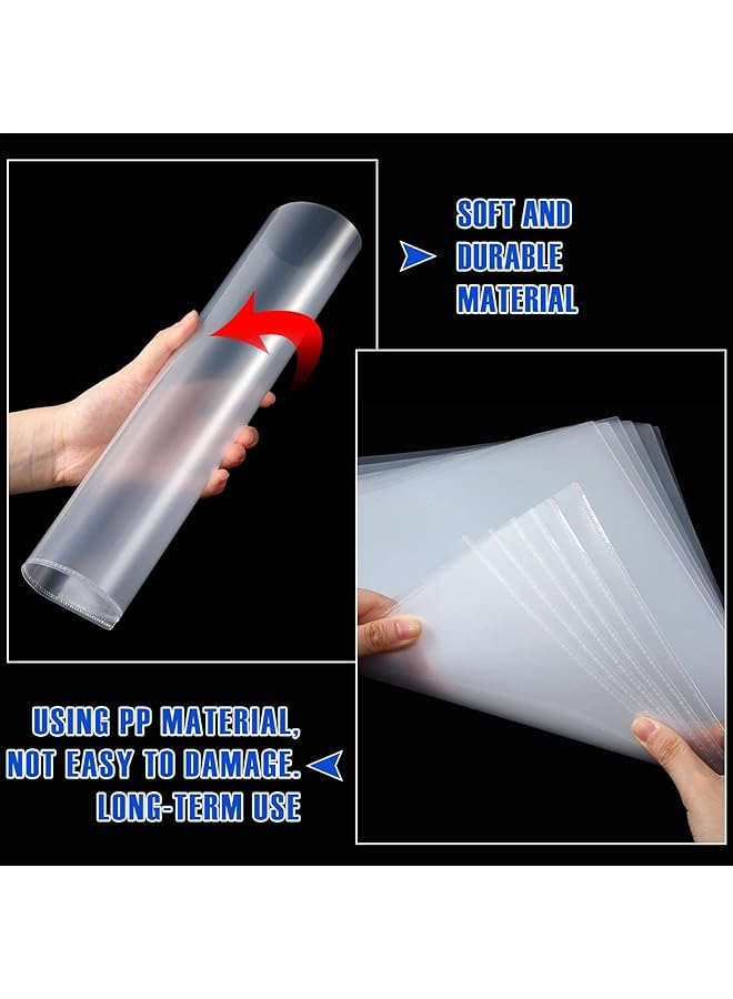 erorex Clear Document Folder L Type Transparent Project Sleeves Project Pockets Plastic Folders For Office And School Transparent Color L Type Folders Copy Safe Project Pockets 60Pcs 12 * 8.5In - Image 3