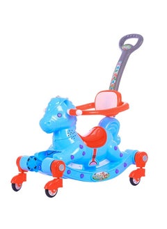Generic A rocking horse for children from Alwin with wheels with a push handle for parents and can be converted into a push sled - blue  - Image 1