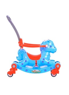 Generic A rocking horse for children from Alwin with wheels with a push handle for parents and can be converted into a push sled - blue  - Image 2