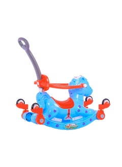Generic A rocking horse for children from Alwin with wheels with a push handle for parents and can be converted into a push sled - blue  - Image 3