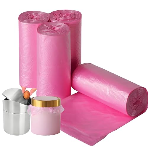 JILLICK 200 Pack Small Garbage Bags Perfect for Desktop Trash Cans Odorless Pink - Image 2