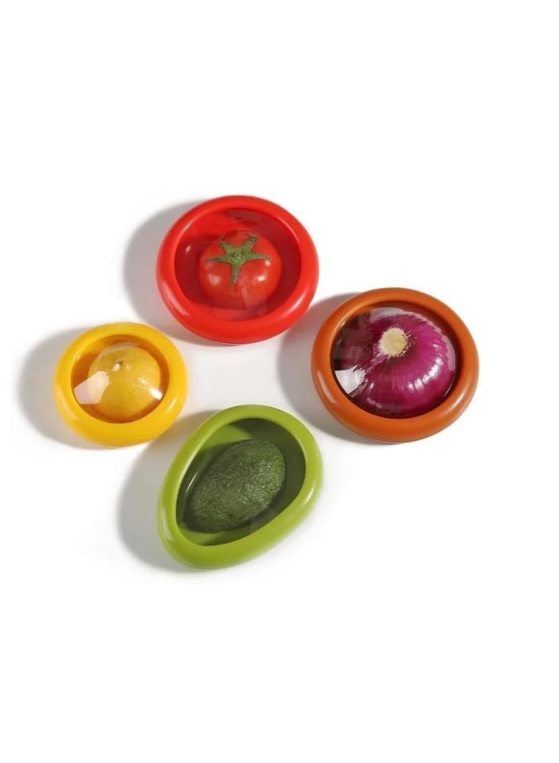 بلان A حاويات تخزين بلاستيكية محكمة الغلق للخضروات والفواكه، قابلة لإعادة الاستخدام، لحفظ الطماطم والليمون والأفوكادو طازجة، مثالية للثلاجة وسهلة التنظيف (4 قطع) - Image 1