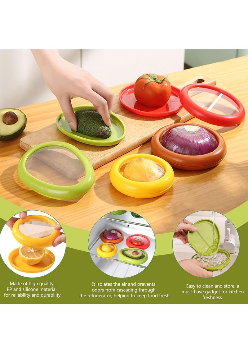 بلان A حاويات تخزين بلاستيكية محكمة الغلق للخضروات والفواكه، قابلة لإعادة الاستخدام، لحفظ الطماطم والليمون والأفوكادو طازجة، مثالية للثلاجة وسهلة التنظيف (4 قطع) - Image 5