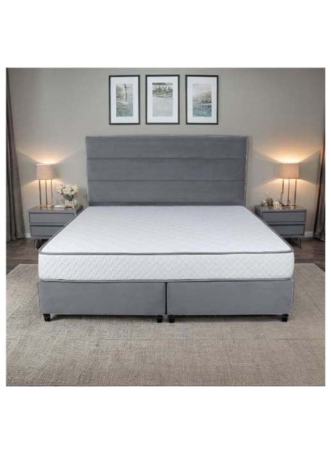 Bed and Mattress Zone Serenity Upholstered Bed 200x120 Twin Size Grey Color  - Image 1