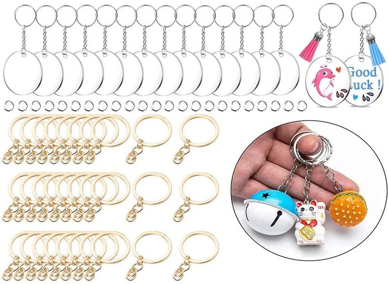 DIY Crafts DIY Crafts 250X Only Jump Rings, KC Gold, D Hook Type Swivel Clasps Set Metal Lanyard Snap Lobster Claw Clasps Keychain Rings Eye Screws Jump Rings Screw Min (250X Only Jump Rings, KC Gold)  - Image 4