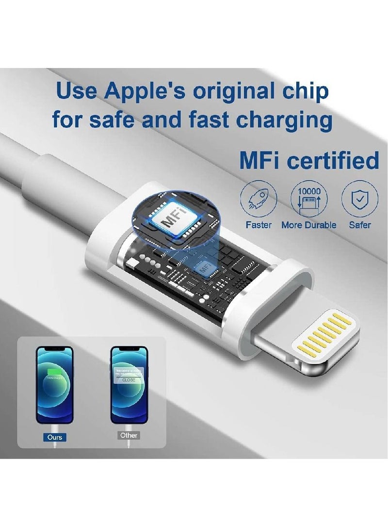 جينيكست كابل لايتنينج لشاحن iPhone سريع 【معتمد من Apple MFi】 عبوتين من USB-C إلى كابل Lightning (6.6 قدم) شحن سريع متوافق مع iPhone 12/12 Mini / 12 Pro / 12 Pro Max / 11/11 Pro / 11 Pro Max / Xs - Image 3