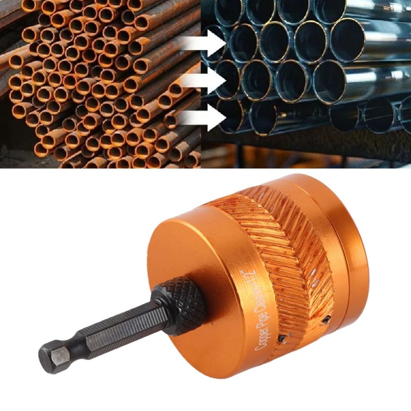 Jeanoko 1/2 Inch Copper Pipe Cleaner Efficiently Removes Rusts and Smudges for Drill, Aluminum Alloy Body, for Electric Drill, 3 Inch Cleaner Length Set - Image 4