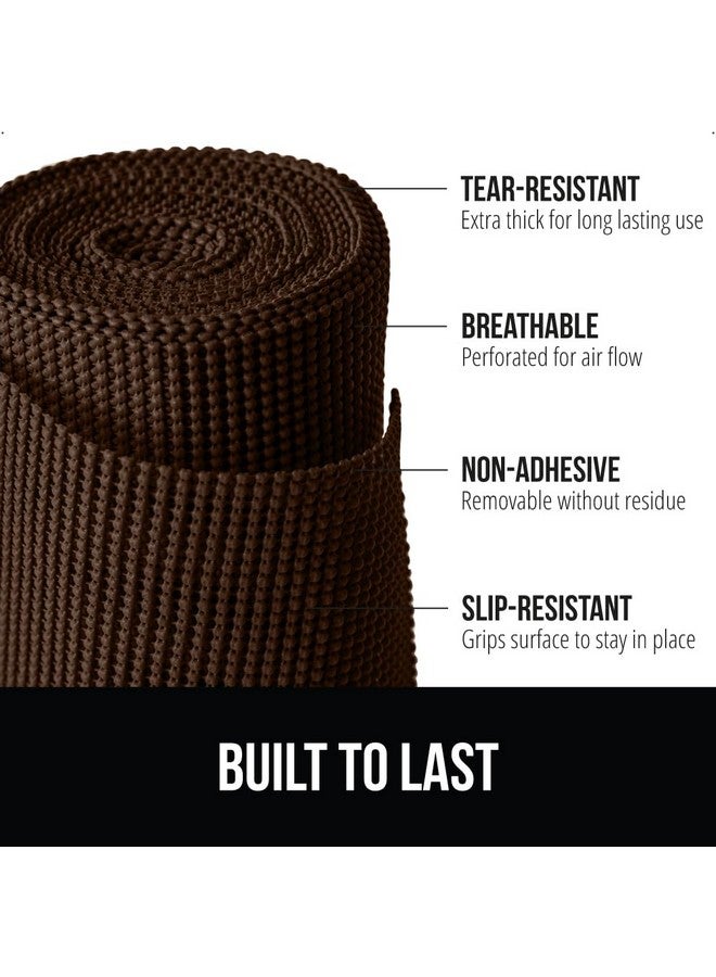 GORILLA GRIP powerGRIP Drawer Shelf and Cabinet Liner, Thick Strong Hold, Non-Adhesive Liners Protect Kitchen Cabinets and Cupboard, Bathroom Drawers, Easy Install, Breathable Mat, 12" x20', Chocolate - Image 2