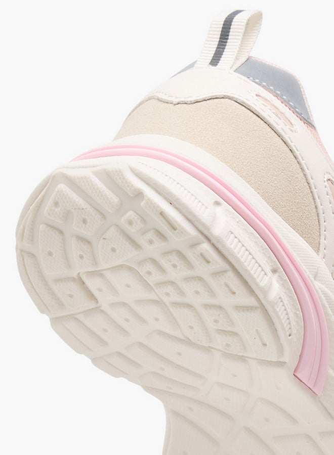 Little Missy Girls Panelled Sneakers with Hook and Loop Closure  - Image 5