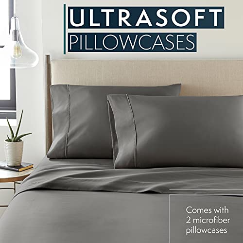 HC Collection Pillow Cases Standard Size/Queen Size Set of 2- Microfiber, Extra Soft Pillowcases - Easy Care & Machine Washable - Gray - Image 2