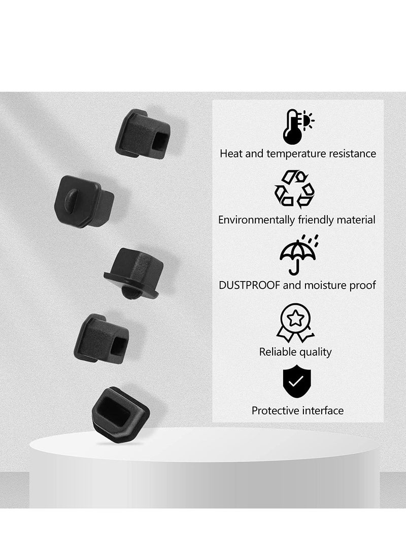 SYOSI 20pcs USB B Anti Dust Cap Cover Plugs USB B Female Dustproof Plug Soft Silicone Protector Black  - Image 5