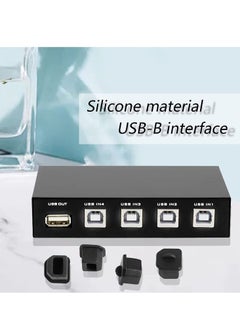 SYOSI غطاء معيق الغبار بفتحة USB B 20 حبة واقي قابس مائي أنثوي بغطاء رخو سيليكون أسود  - Image 2