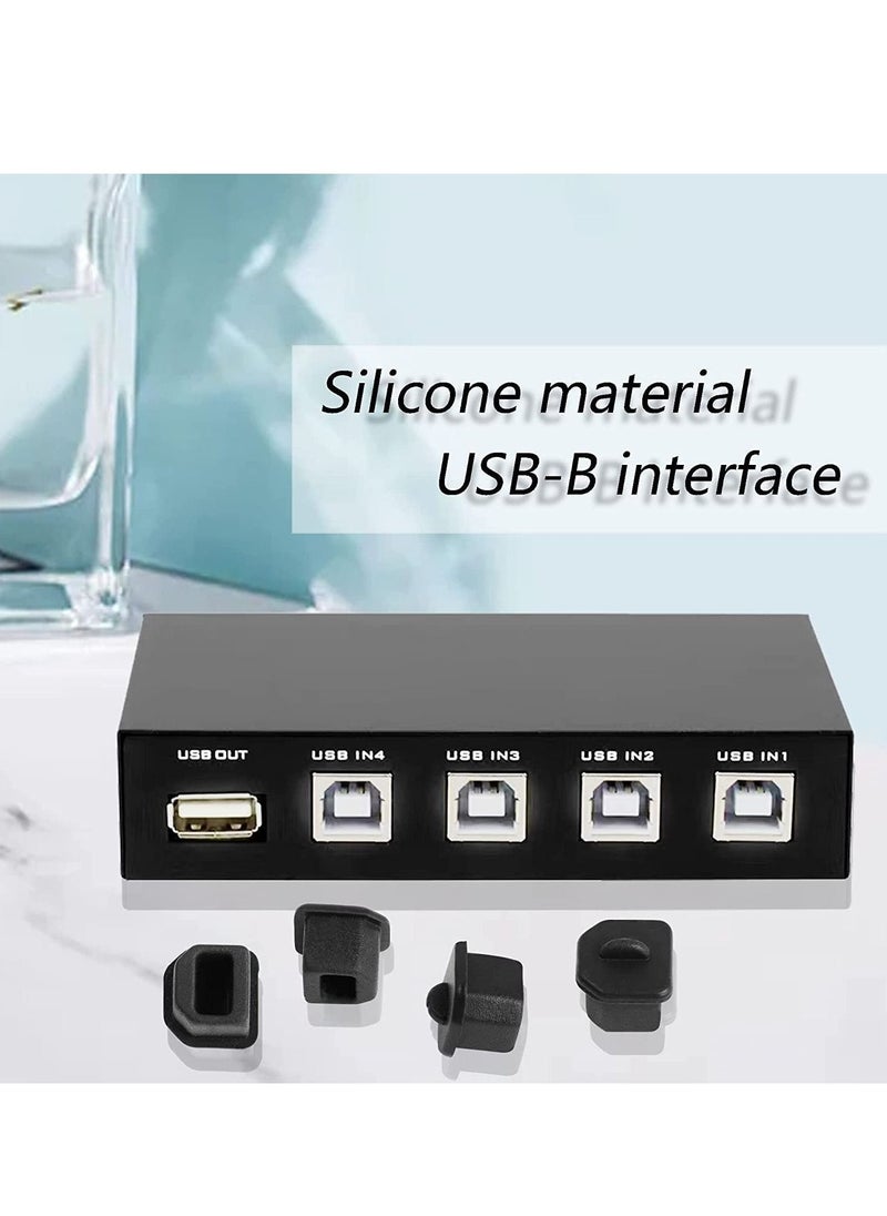 SYOSI 20pcs USB B Anti Dust Cap Cover Plugs USB B Female Dustproof Plug Soft Silicone Protector Black  - Image 2