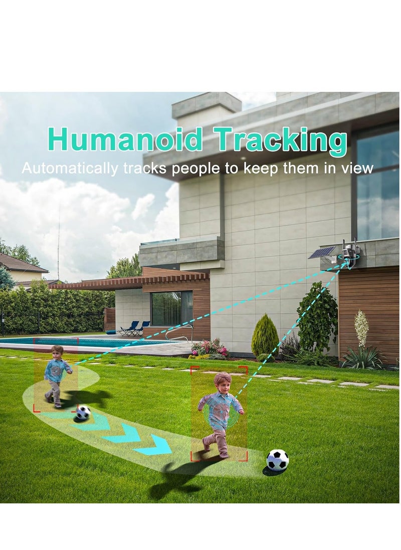 AL RAID 4MP 4G Solar Security Cameras, 4G Sim PTZ Cameras Outdoor for Home Security, 360° PTZ Surveillance Camera with Dual Lens, Night Vision, 2-Way Audio, PIR Motion Detection, Humanoid Auto Tracking - Image 4