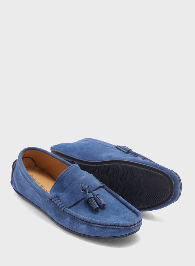 Robert Wood Tassel Detail Genuine Suede Leather Loafers  - Image 3