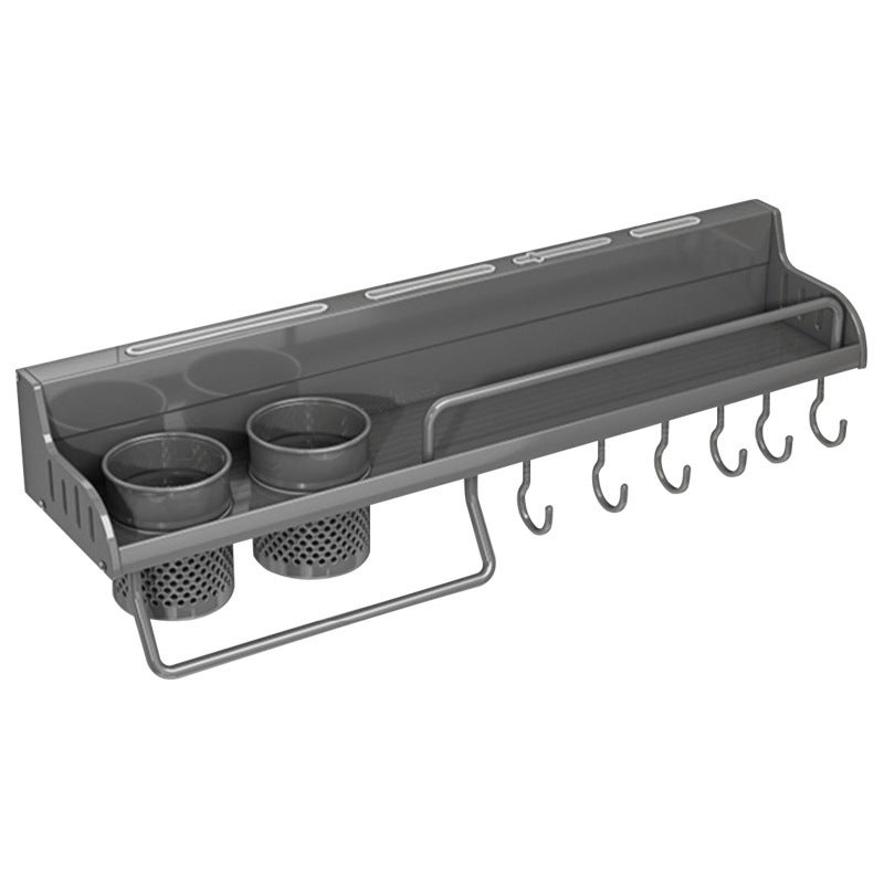 Wall-Mounted Kitchen Storage Rack Aluminum Multi-functional with Drip Tray - Image 5