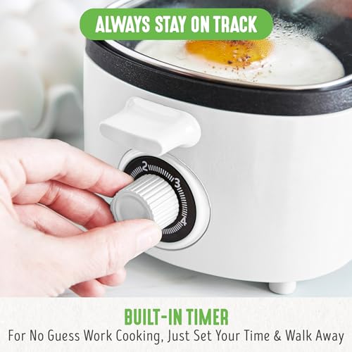 GreenLife 3-in-1 Breakfast Maker Station, Healthy Ceramic Nonstick Dual Griddles for Eggs Meat Sausage Bacon Pancakes and Breakfast Sandwiches, 2 Slice Toast Drawer, Easy-to-use Timer, White - Image 4