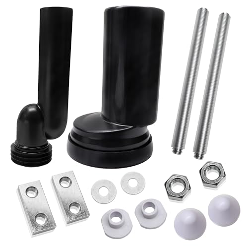 PuritySage Wall Hung Toilet Tank Connector Set with Side Pipes,Compatible with Geberit 154.405.11.6,Toilet Replacement Parts with Black HDPE Material,Easy Installation - Image 1