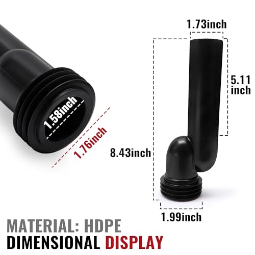 PuritySage Wall Hung Toilet Tank Connector Set with Side Pipes,Compatible with Geberit 154.405.11.6,Toilet Replacement Parts with Black HDPE Material,Easy Installation - Image 2