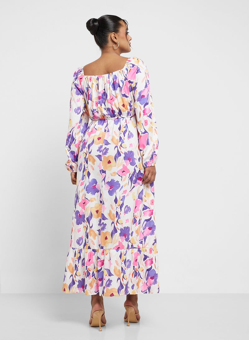 Ginger Plus Floral Shirred Maxi Dress - Image 2