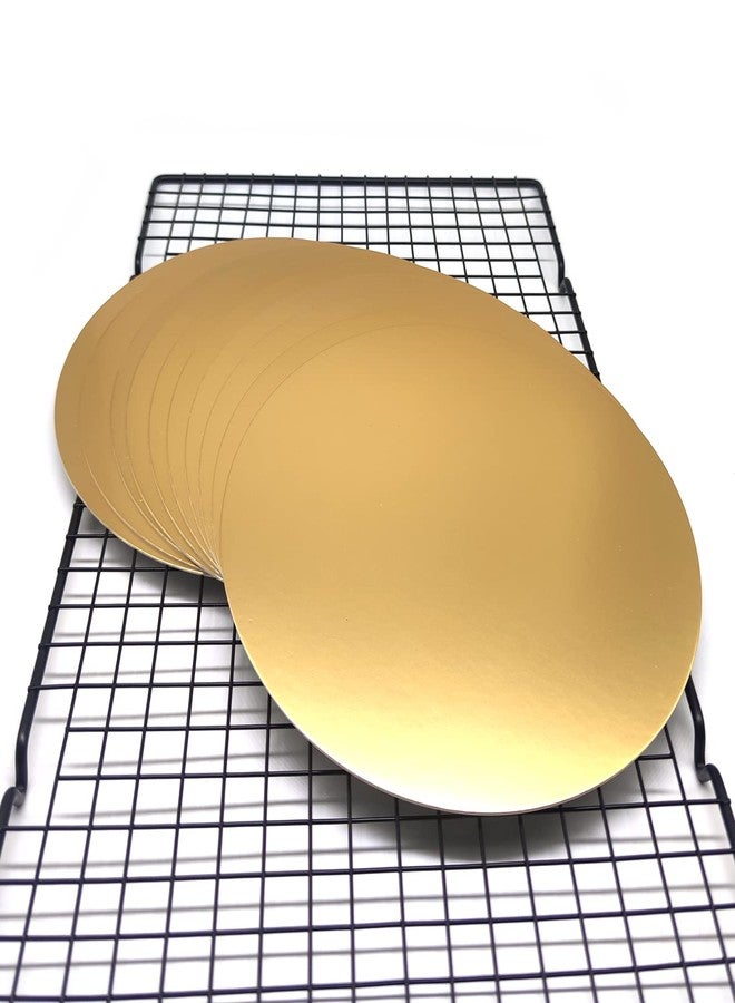 Mombake Cake Boards Rounds, 10-Pack Cake Stands Circle Base Cardboard Cakeboard(Gold, 8-Inch) - Image 3
