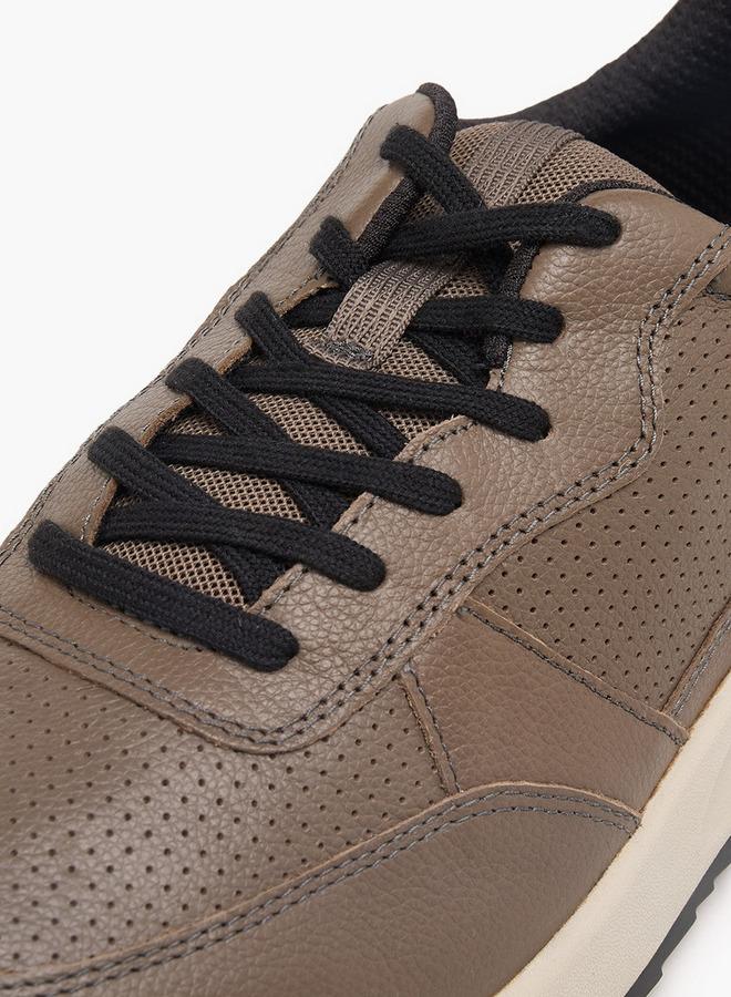 ECCO Men Leather Lace-Up Ankle Sneakers - Image 4
