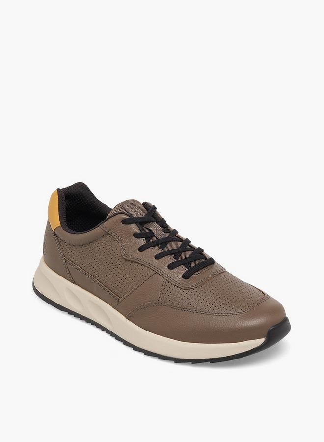 ECCO Men Leather Lace-Up Ankle Sneakers - Image 2
