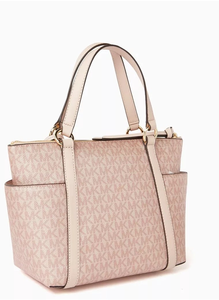 Sullivan Small Metallic Signature Logo Top-Zip Tote Bag
