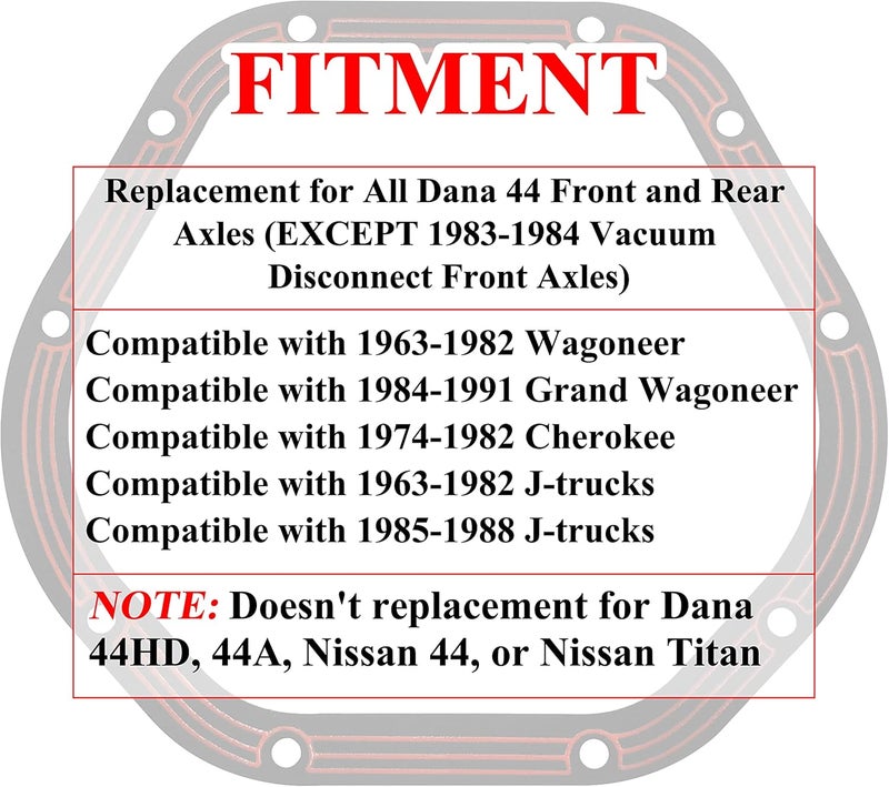 GREATUS LLR-D044 Differential Cover Gasket Replacement for Dana 44 Axles - 2PCS - Image 3