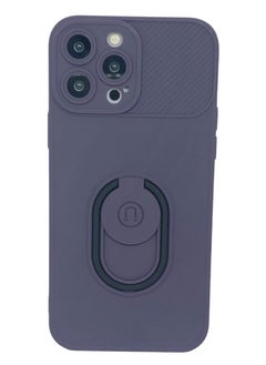 Blue Sky iPhone 13 Pro Max Silicone Case with Holder Foldable Magnetic Kickstand Purple  - Image 2