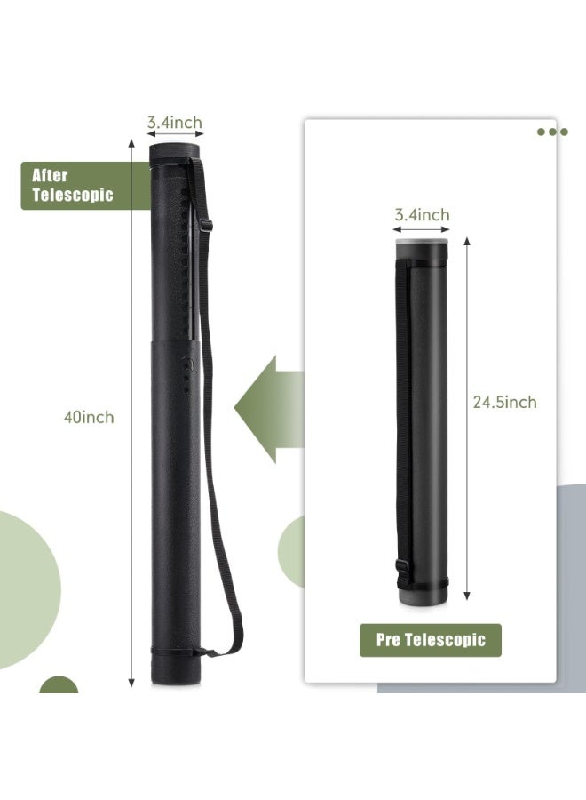 Poster Tubes, Extendable Poster Tubes, Plastic Poster Document Storage Tube, Poster Tubes with Carrying Strap, Telescoping Tube with Cap, Water-proof Art Poster Tubes, 4-40 Inch - Image 2