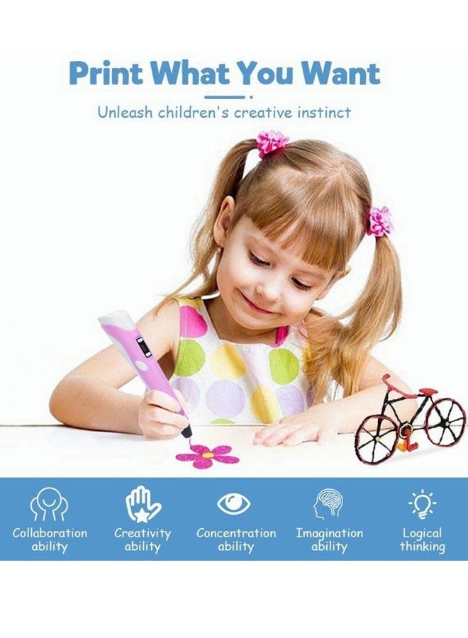 3D Printing Pen Paper Painting Graffiti Template for Kids DIY Gift Present PLA Doodle Arts Craft Drawing USB Set LCD V2 Education RBT Starter Kit  - Image 5