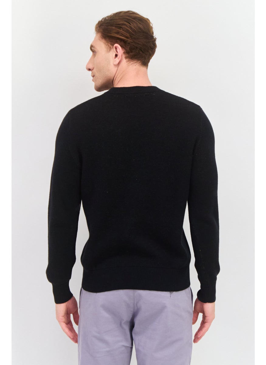 Esprit x Rest and Recreation Men Crew Neck Brand Logo Sweater, Black Combo  - Image 2