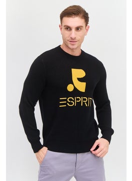 Esprit x Rest and Recreation Men Crew Neck Brand Logo Sweater, Black Combo  - Image 1